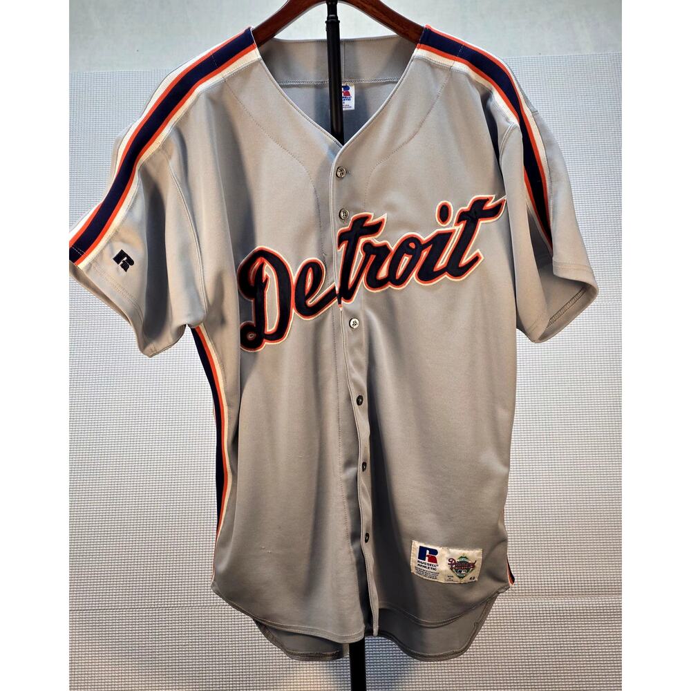 Vintage Detroit Tigers Russell Athletic MLB Jersey Road Grey Made in USA Sz 48 - Picture 3 of 9